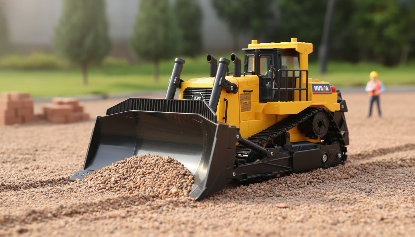 1:16 RC Bulldozer: Remote-Control Pushing & Blade Action