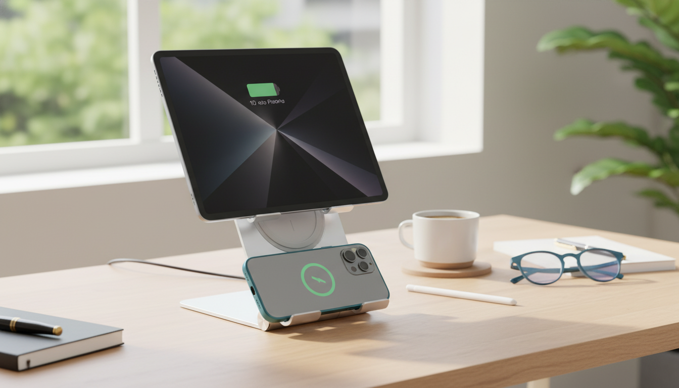 2-in-1 iPad Charging Stand: Wireless Power for iPhone