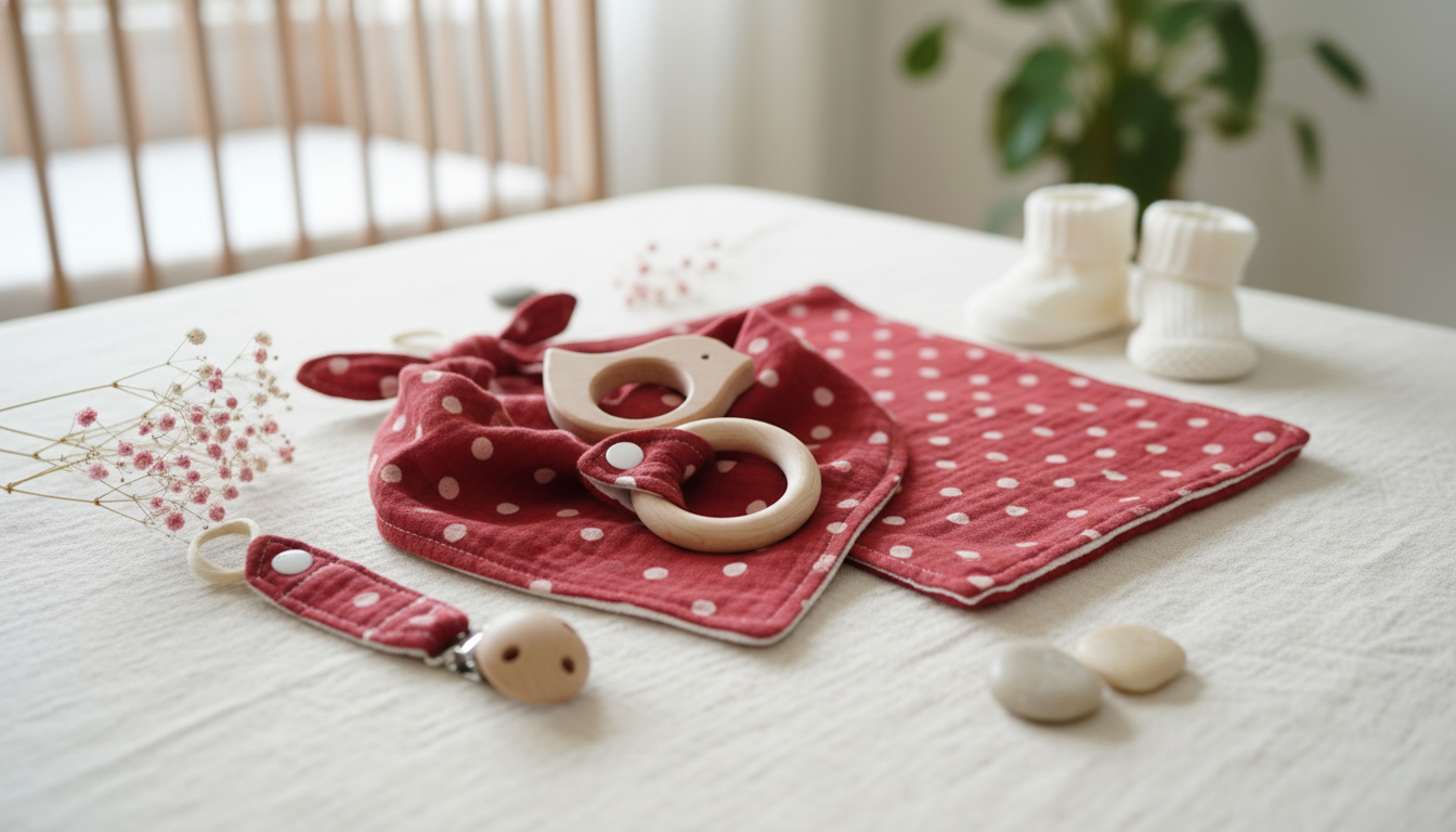 3-Piece Baby Teether & Bib Set with Pacifier Clip