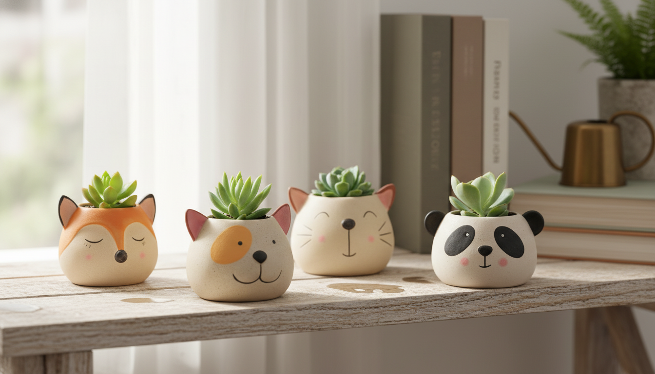 4 Cute Ceramic Animal Succulent Pots: Drainage & Styling