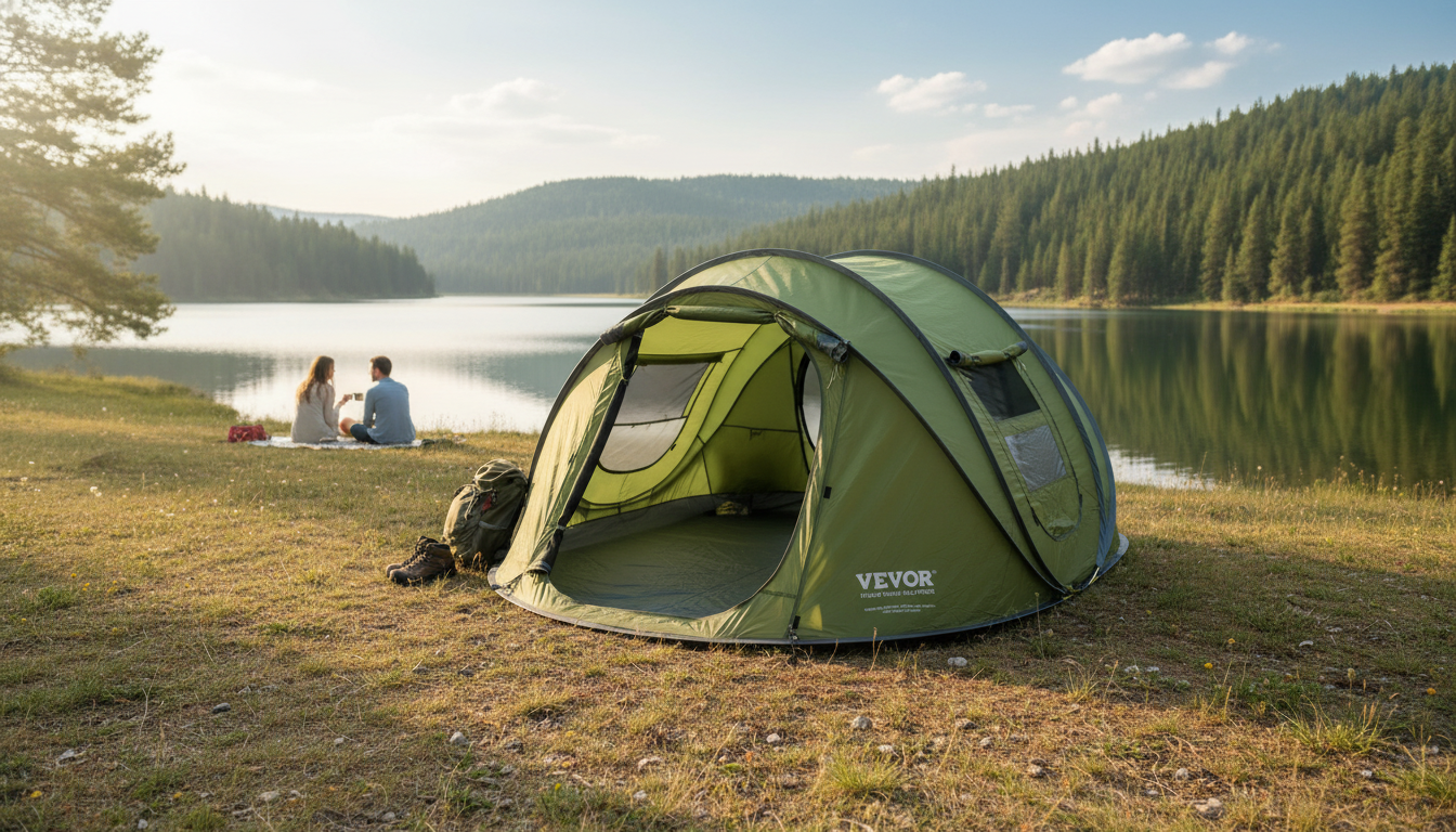 4-Person Pop-Up Tent: Waterproof, UV Shade, Airflow