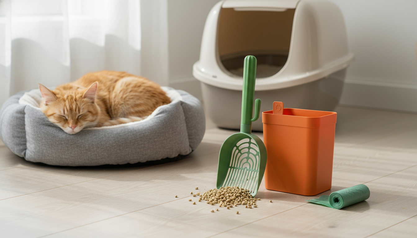 Cactus Litter Scooper + Holder: Less Mess, Easy Storage