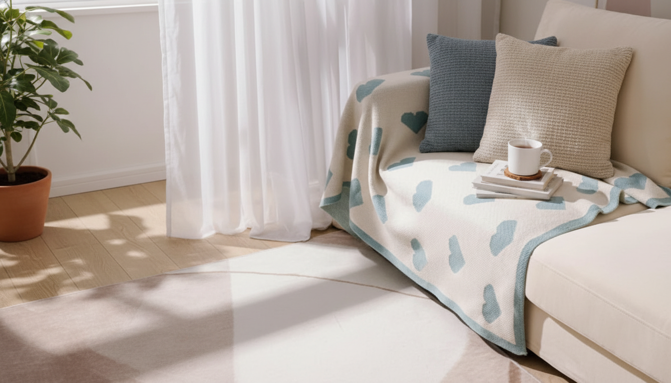 Cozy Knitted Love Throw Blanket for Sofa Styling
