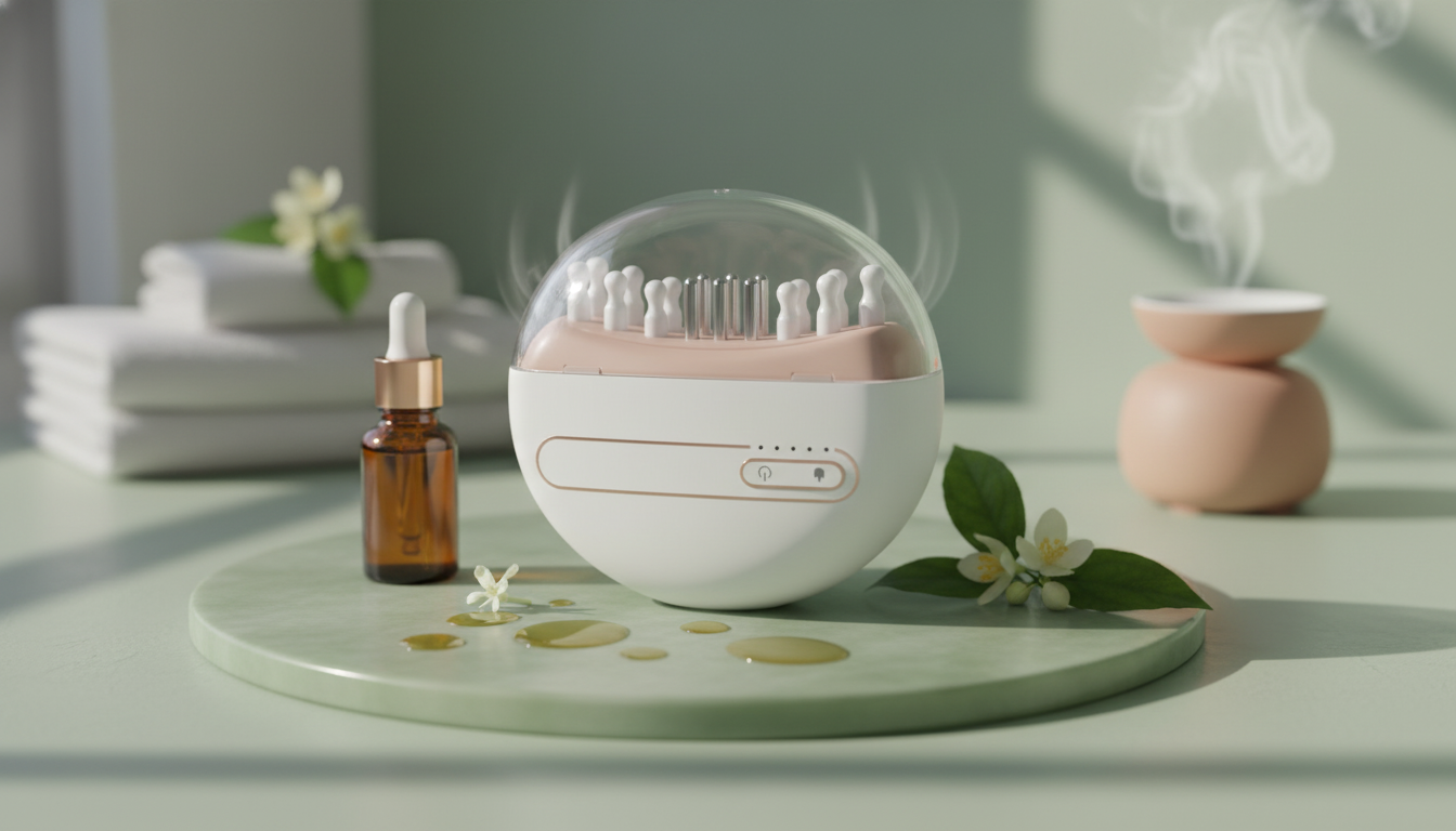 Jade Heated Scalp Massager with Oil Applicator Guide