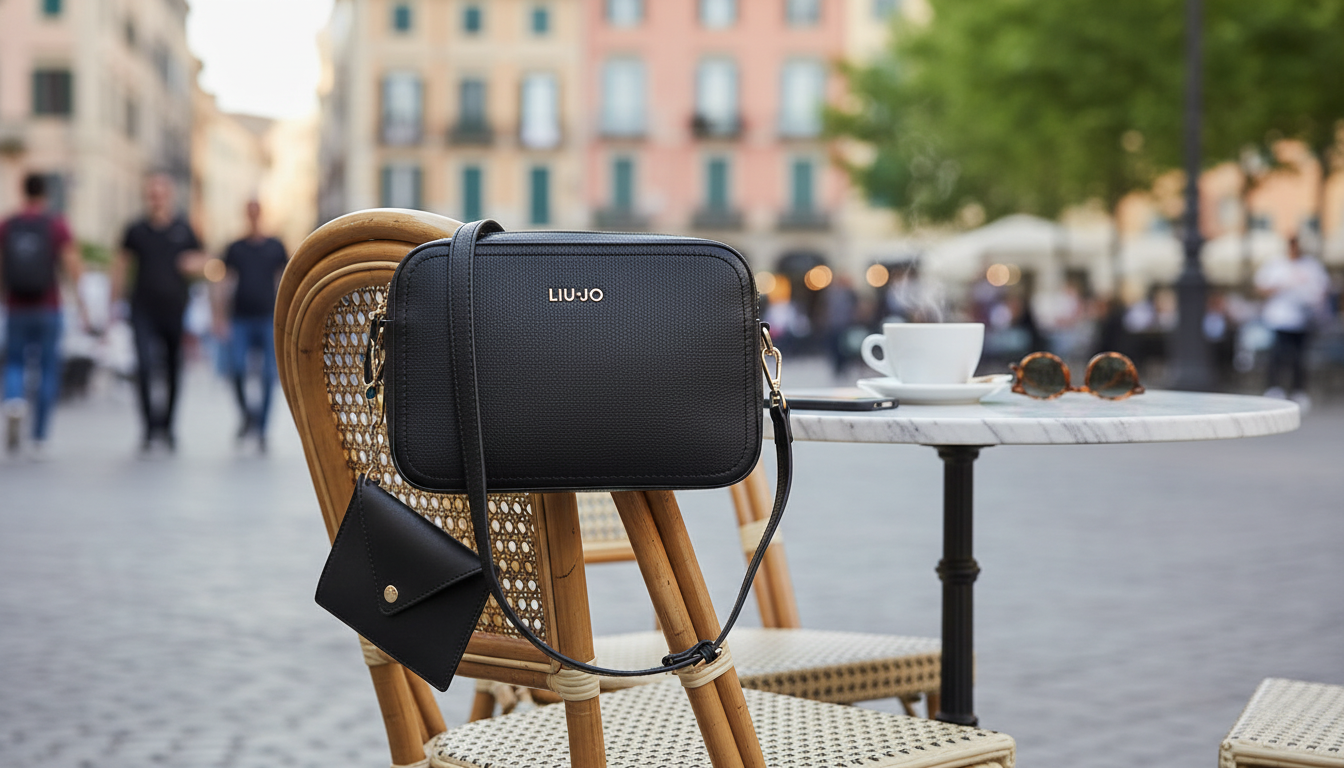 Liu Jo Black/White Shoulder Bag: Secure Zip, Everyday Style
