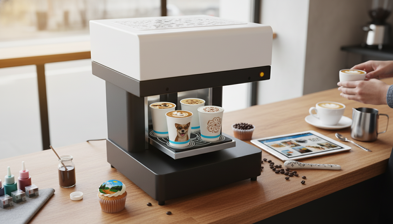 Multi-Cup Edible Art Printer for Photo Lattes & Desserts