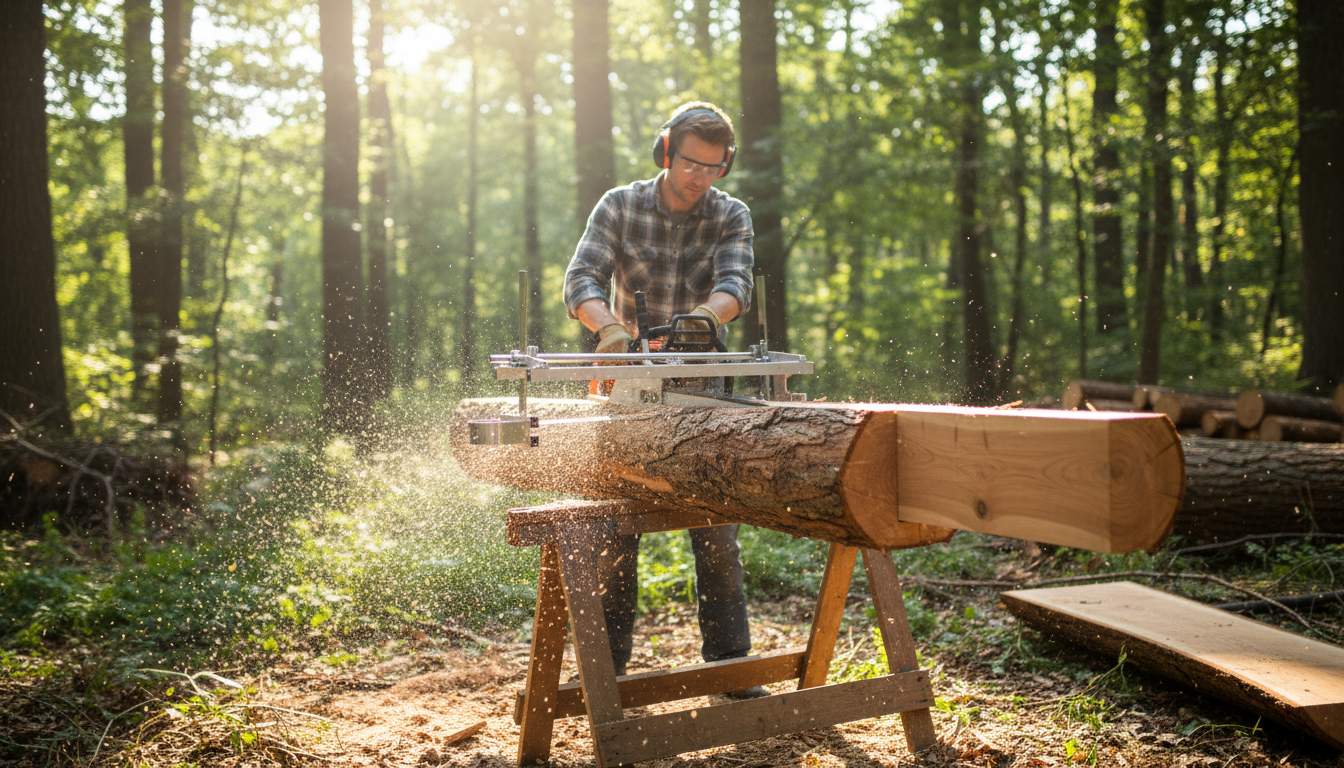 Portable Chainsaw Mill Guide: 14–36 in Bars, Adjustable Cuts