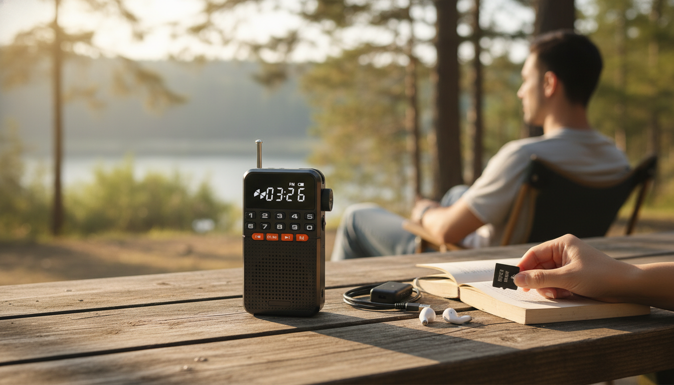 Portable FM Radio Bluetooth Speaker: TF, Light, Rechargeable