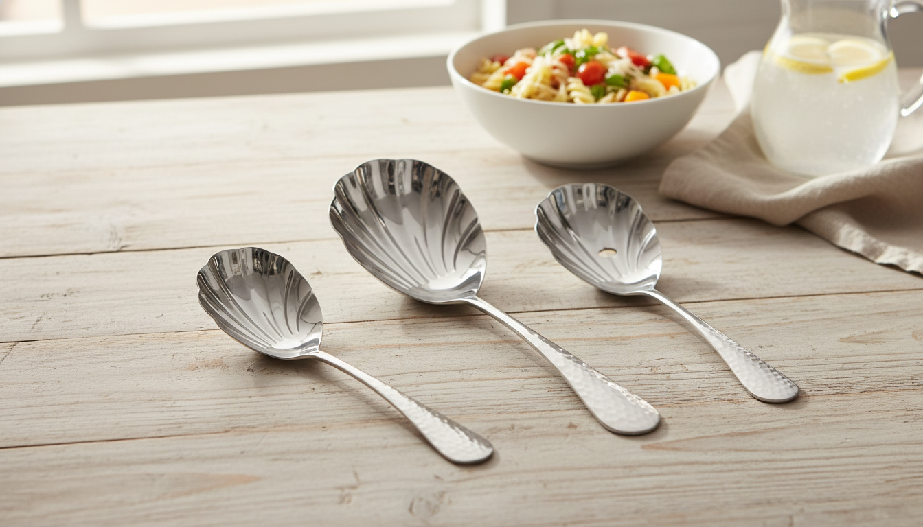 Shell-Shaped Stainless Steel Ladle Set for Elegant Serving