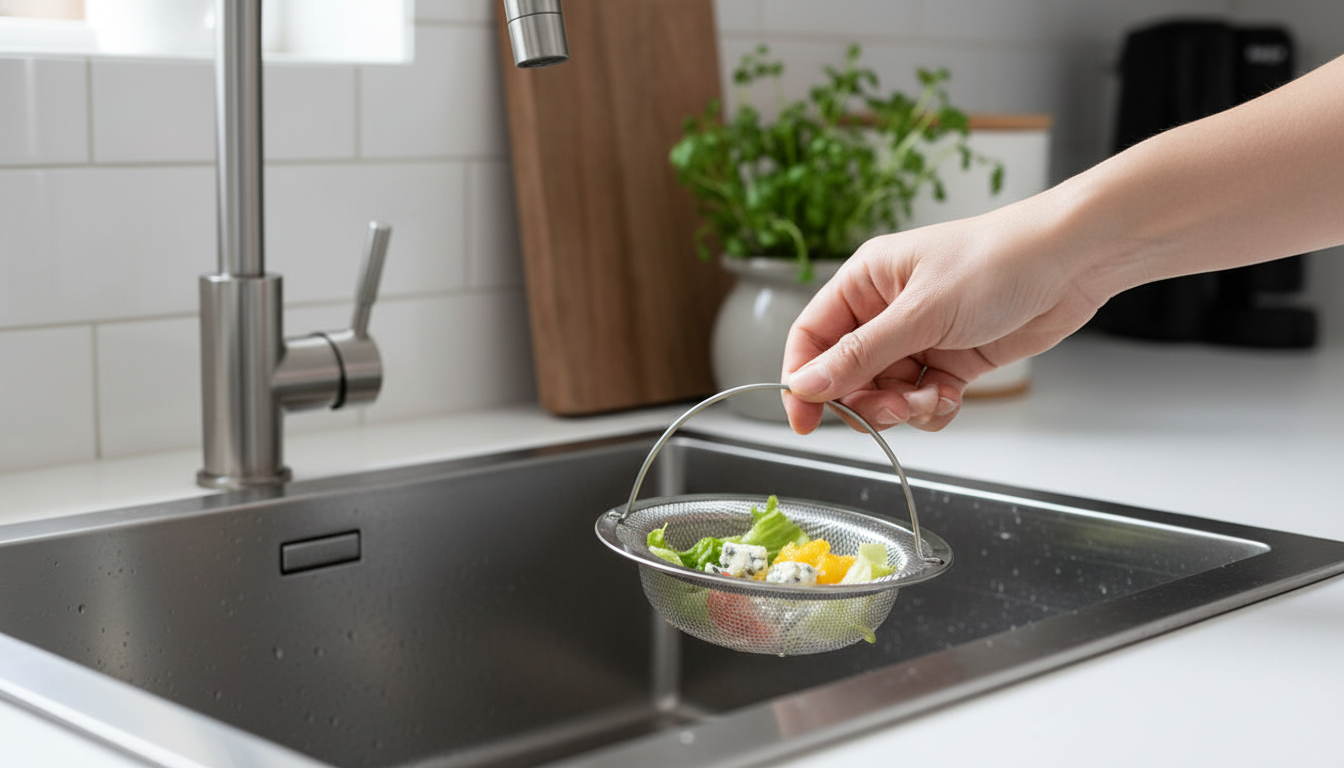 Stainless Sink Strainer Basket with Handle: Easy Swap