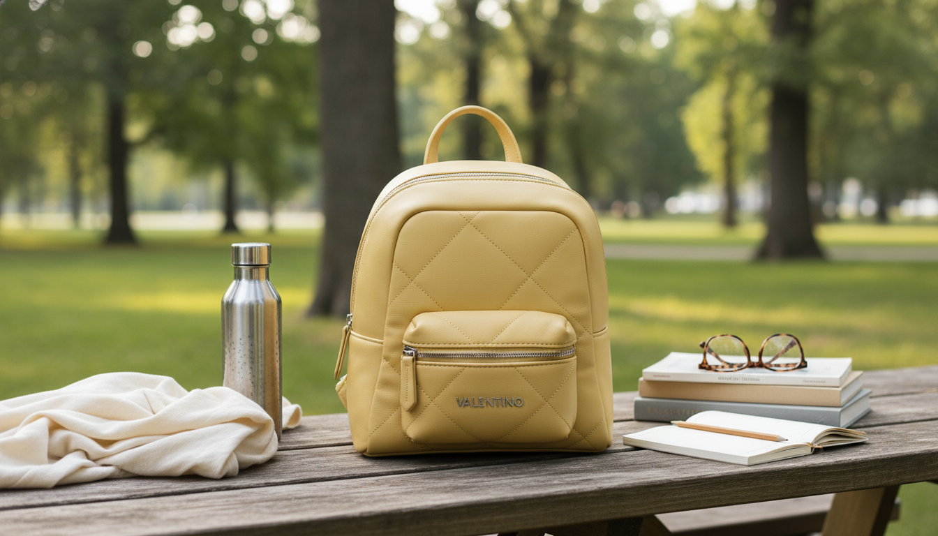 Valentino Recycled Backpack: Adjustable Straps & Pocket