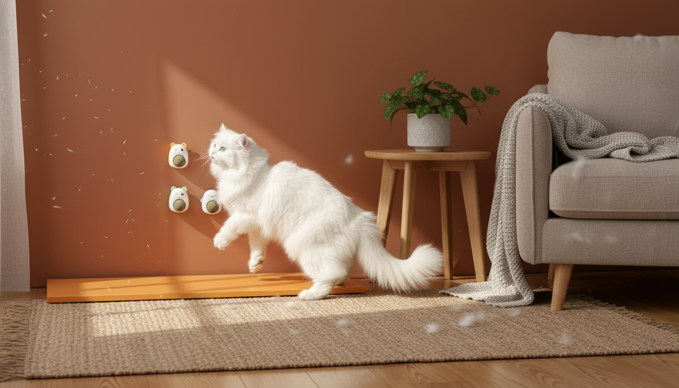 Wall-Mounted Catnip Ball: Enrichment & Hairball Support