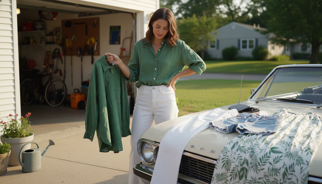 Green Summer Shirt: Best Bottoms (White Jeans, Shorts, Skirts)