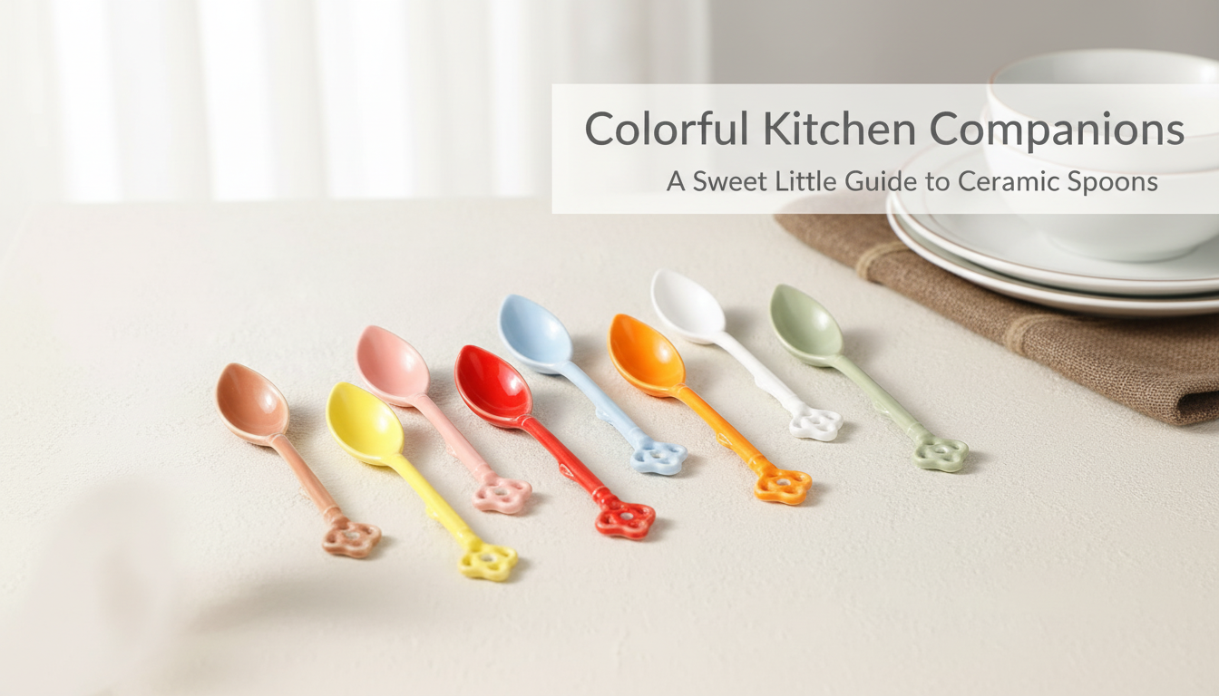 8 Ceramic Coffee & Tea Spoons for Home & Cafe Style