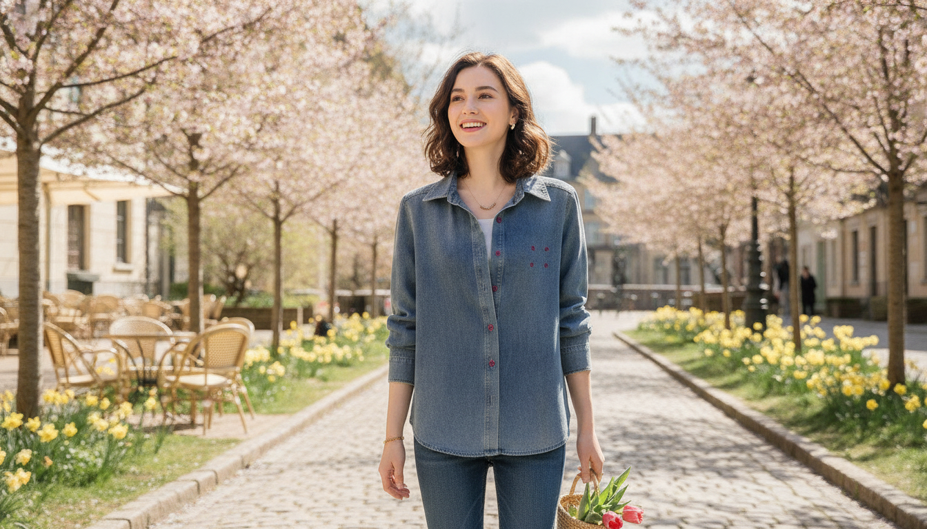 Embroidered Denim Shirt for Spring: Layer, Polish, Repeat