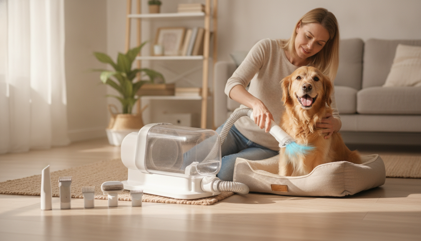 Low-Noise Pet Grooming Vacuum Kit with 2.3L Dust Cup