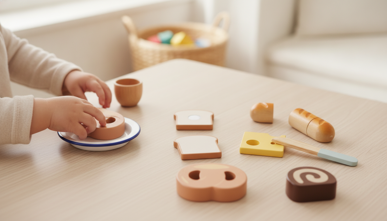 Wooden Kitchen Play Set: Pretend Cooking for Toddlers