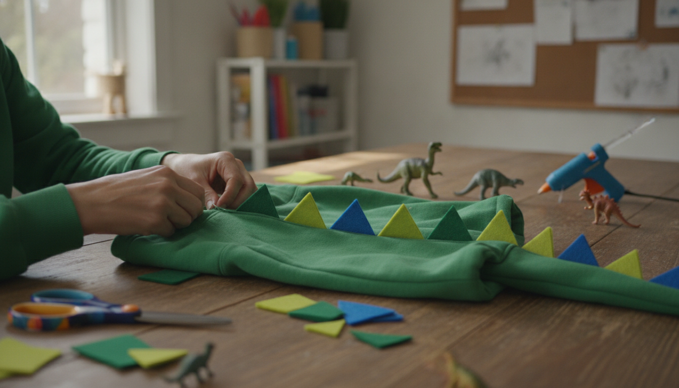 Homemade Dinosaur Costume: Easy Hoodie DIY Steps