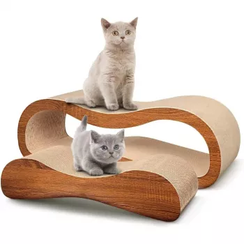 2-in-1 Cardboard Cat Scratcher Lounge: Durable & Cozy